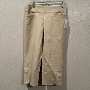 NWT Christopher & Banks CJ Banks tan cropped Slimming pants sz 6